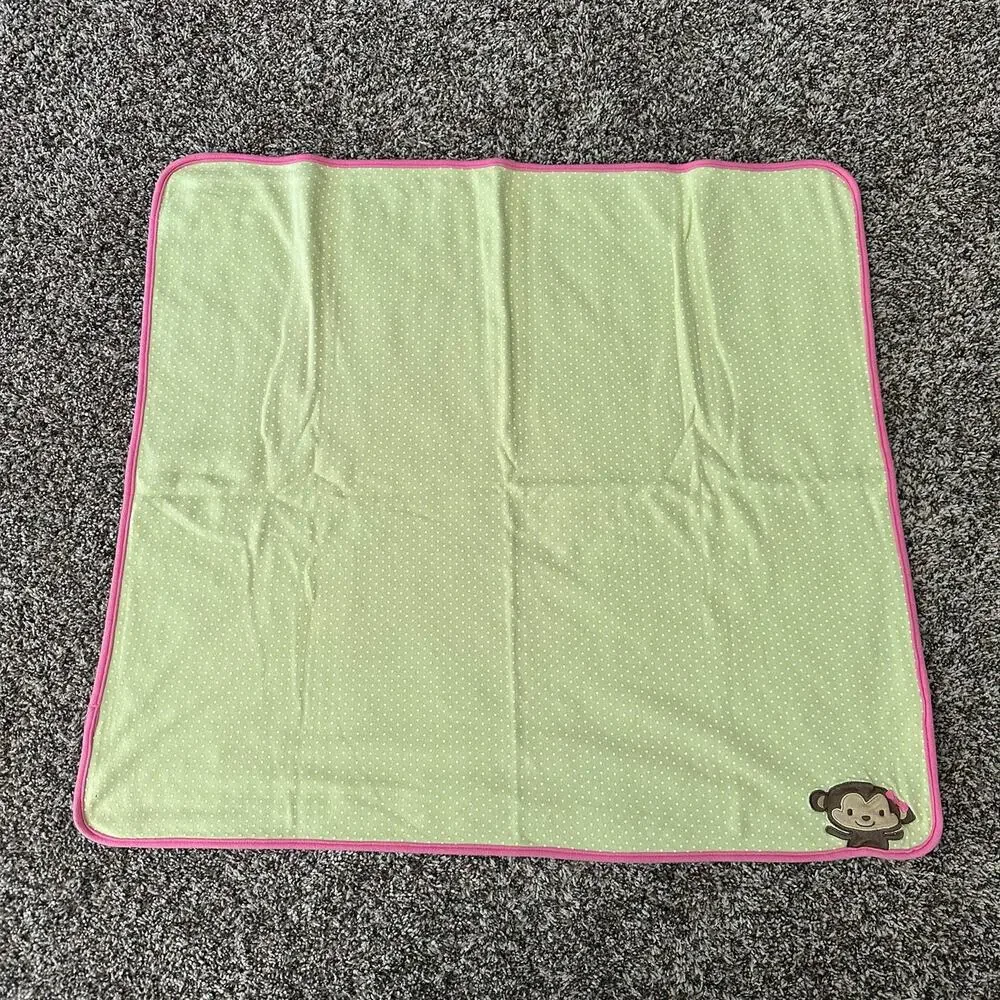 CARTER'S - Child of Mine Baby Blanket pink Green monkey
